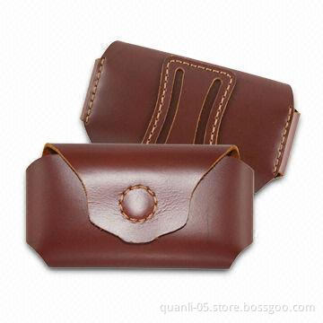 Fashionable Mobile Phone Case, Made of Genuine Leather with Magnetic Button